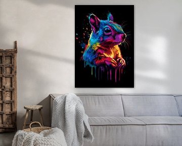 Kleurrijke eekhoorn in pop-artstijl van Pixelbull Design