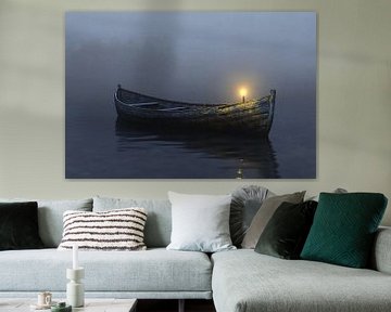 Oude boot in stille mist van Art & Soul Creations