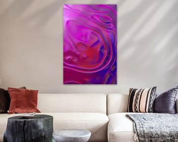 Abstract liquid patterns in purple, blue and red