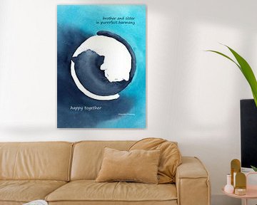 Brother and sister happy together Katzen Haiku Englisch