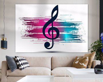 Moderne muzieknoot met kleurrijke abstractie van Imperial Art House