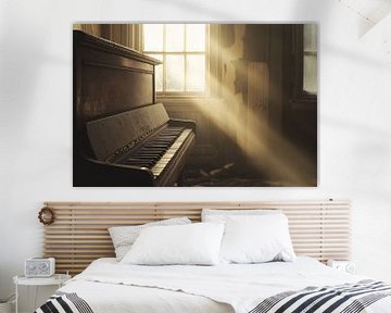 Vergeten piano in zonlicht van Art & Soul Creations