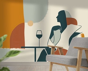 Voorbeeld van het werk in een kamer