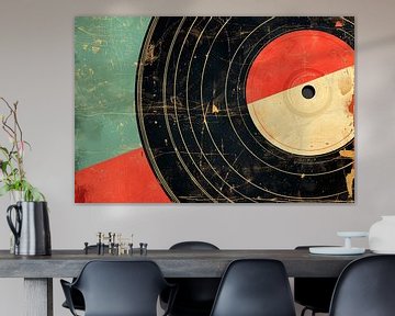 Abstracte retro vinyl kunst met patronen van Imperial Art House