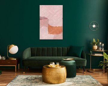 Japandi Herbst Abstraktion in Rose Orange
