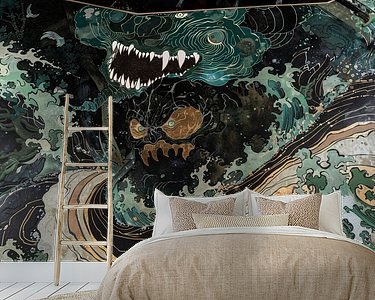 Voorbeeld van het werk in een kamer