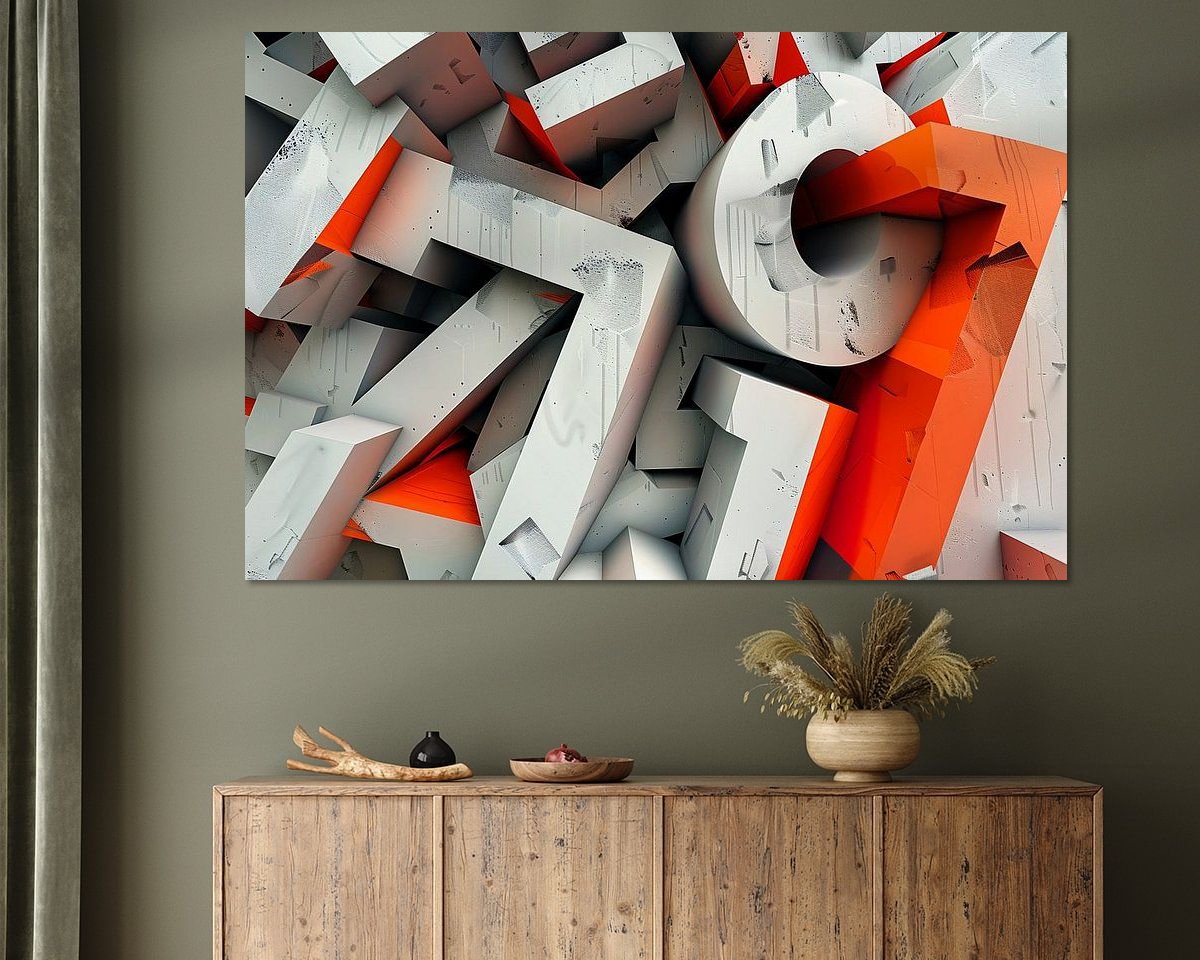 Voorbeeld van het werk in een kamer