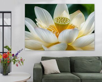 Detailed close-up of a lotus flower