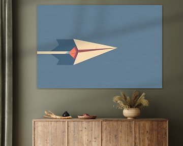 Abstract papieren vliegtuigje met schaduw van Imperial Art House