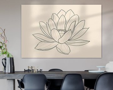 Elegante Lijntekening van Bloeiende Bloem van Imperial Art House