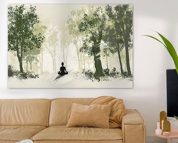 Meditatie onder de bosbomen van Imperial Art House
