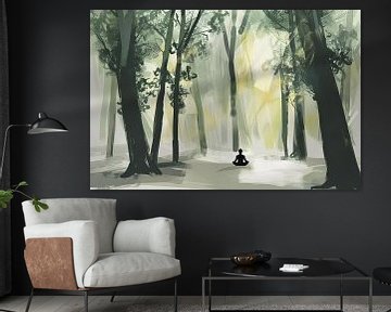 Meditatie in een rustgevend bos van Imperial Art House