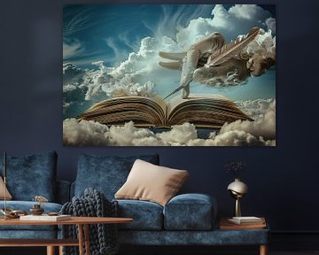 Surrealistische hand die wolken schrijft van Imperial Art House