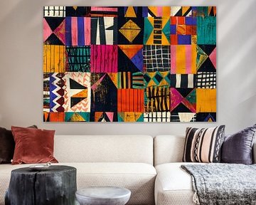 Abstract geometrisch kunstwerk in levendige kleuren van Imperial Art House