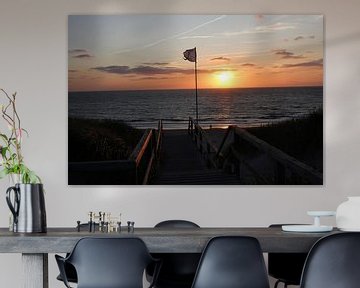 Sonnenuntergang am Strandpromenade bei Westerland