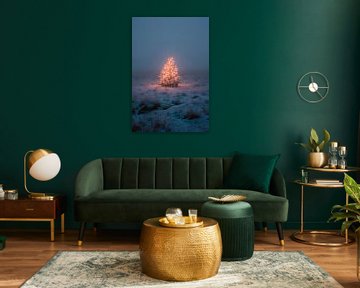 Kerstmis in de mist van Poster Art Shop