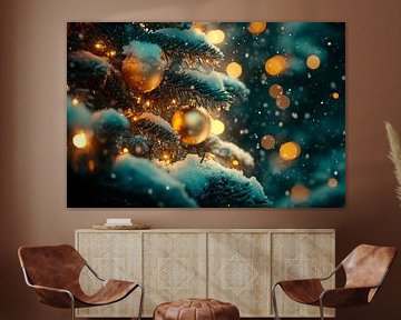 Magie van kerstverlichting van Poster Art Shop