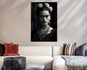 Frida zwart-wit portret