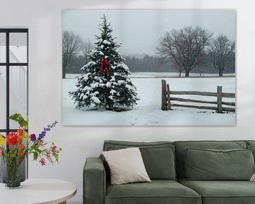 Kerst in de sneeuw van Poster Art Shop