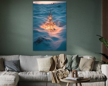 Kerst in de sneeuw van Poster Art Shop