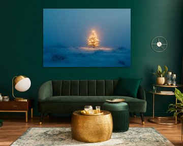 Kerstmis in de mist van Poster Art Shop