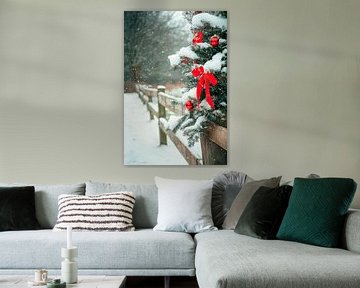 Kerst in de sneeuw van Poster Art Shop