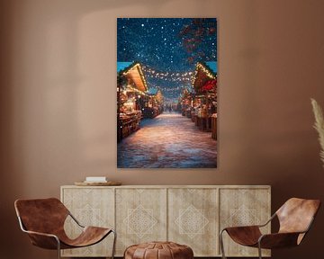 Magie van de kerstmarkt van Poster Art Shop