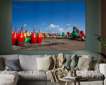 Storage facility for sea buoys