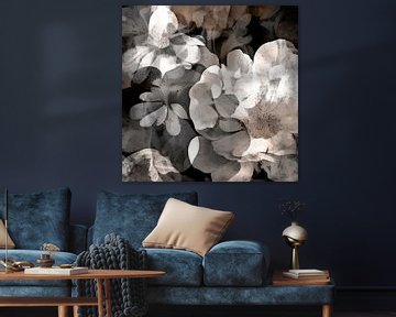 Antique winter flowers in earthy colours
