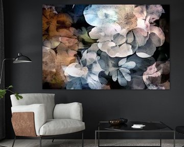 Antique autumn floral botany in earthy colours