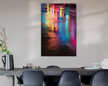Colourful reflections on the street