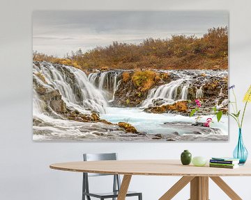 Waterval IJsland in herfstkleuren van Mark den Boer