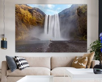 Skogafoss waterval IJsland in de herfst van Mark den Boer