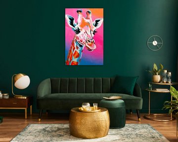 Kleurrijke giraffe in pop-art stijl van Art & Soul Creations