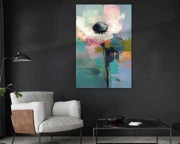 Moderne Bloem van Abstract Schilderij