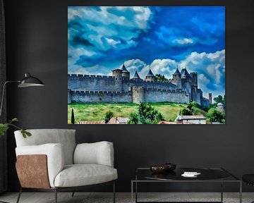 Middeleeuws fort in Carcassonne Frankrijk van Sergio Pazzano