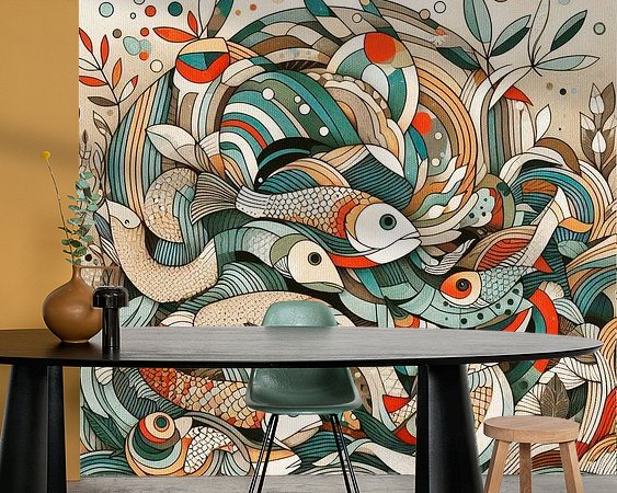 Voorbeeld van het werk in een kamer