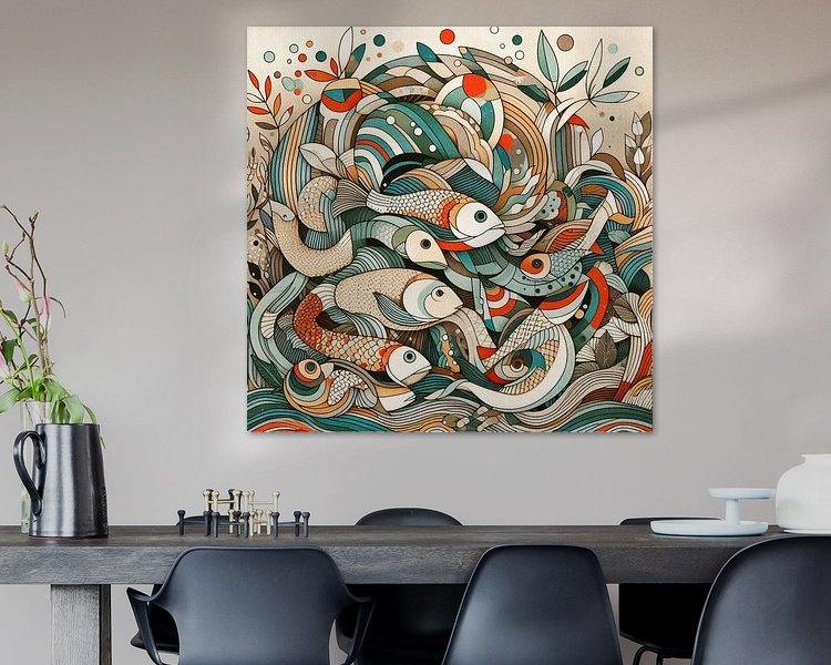 Voorbeeld van het werk in een kamer
