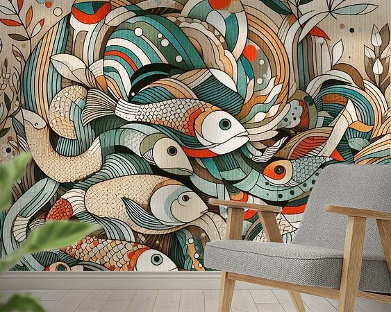 Voorbeeld van het werk in een kamer