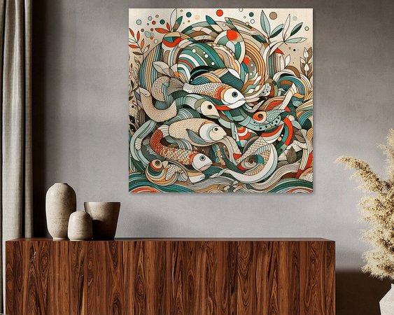 Voorbeeld van het werk in een kamer