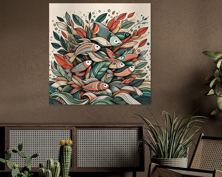 Voorbeeld van het werk in een kamer