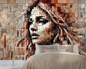 Work on the wall orderer : Abstract Wood mosaic