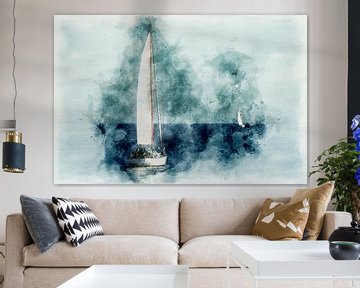 Sailboats on the sea by Stephan Zaun
