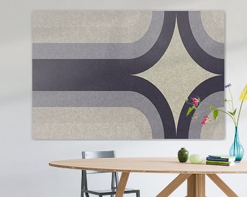 Retro geometrisch patroon. Bauhaus stijl. Zwart, wit, grijs. van Dina Dankers
