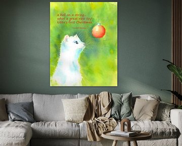Kätzchens erstes Weihnachten Haiku Englisch