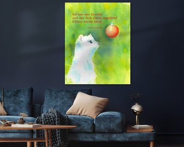 Kätzchens erste Weihnachten Haiku holländisch