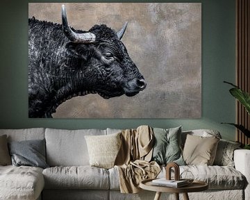 Portret van een koe muurdecoratie van Vlindertuin-Art