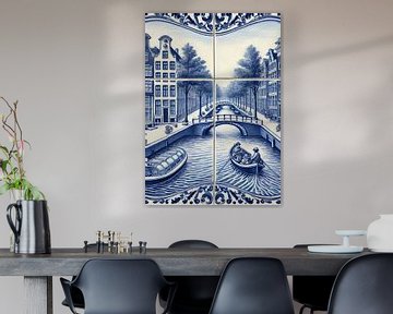 Amsterdam Delfts Blauw gracht tafereel van Jaap Ros