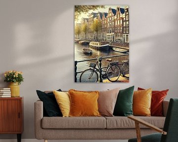 Amsterdam gracht tafereel van Jaap Ros