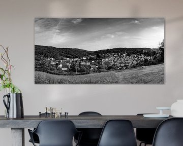 Freudenberg in Siegerland - city panorama in black and white by Frank Herrmann